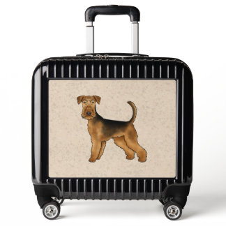 Airedale Terrier Dog Cute Cartoon Dog Illustration Luggage