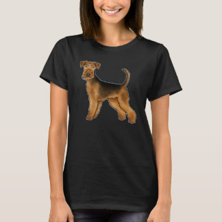 Airedale Terrier Dog Cute Cartoon Dog Illustration T-Shirt