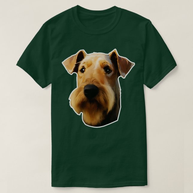airedale terrier dog head T-Shirt (Design Front)