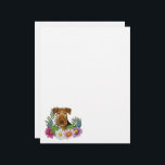 Airedale Terrier Dog Head With Colorful Flowers Letterhead<br><div class="desc">Destei's original cartoon illustration of a cute Airedale Terrier breed dog's head close-up surrounded by colorful summer wildflowers. There is a blush pink flower,  a purple flower,  a dark pink flower and a white daisy flower together with some green leaves and branches.</div>
