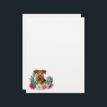 Airedale Terrier Dog Head With Colorful Flowers Letterhead<br><div class="desc">Destei's original cartoon illustration of a cute Airedale Terrier breed dog's head close-up surrounded by colorful summer wildflowers. There is a blush pink flower,  a purple flower,  a dark pink flower and a white daisy flower together with some green leaves and branches.</div>