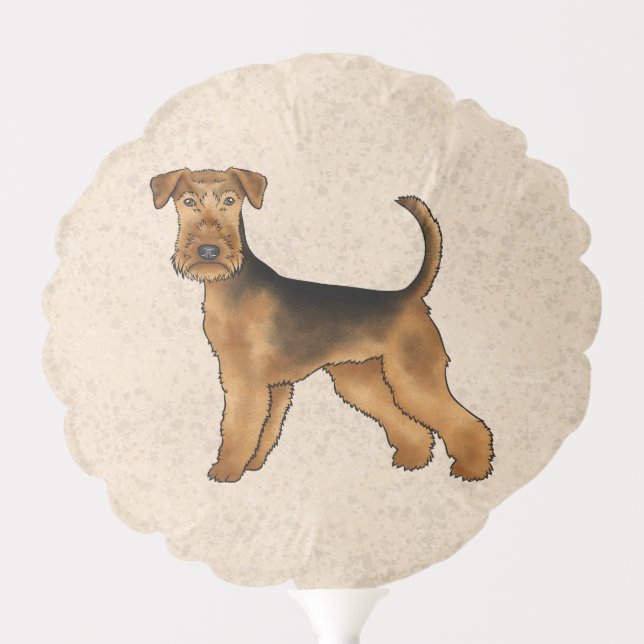 Airedale Terrier Dog Illustration Bingley Terrier Balloon (Front)