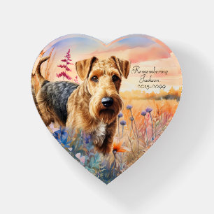 Airedale Terrier Dog in a Wildflower Meadow Paperweight