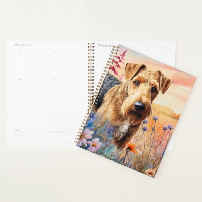 Airedale Terrier Dog in a Wildflower Meadow Planner (Display)