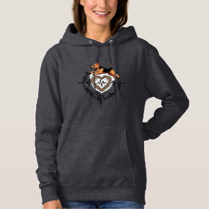 Airedale Terrier Dog Jumping Heart Ekg Line Hoodie