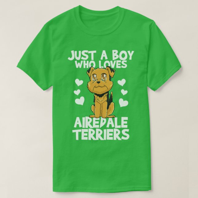 Airedale Terrier Dog Lover Kawaii T-Shirt (Design Front)