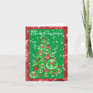 Airedale Terrier Dog Merry Christmas Tree Holiday Card