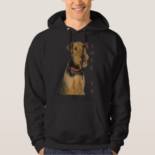 Airedale Terrier Dog Mom Dad Love Is Puppy Pet 3 Hoodie