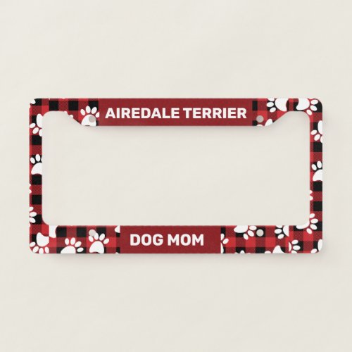 Airedale Terrier Dog Mom License Plate Frame