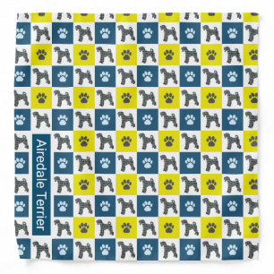 Airedale Terrier Dog & Paw Bandana
