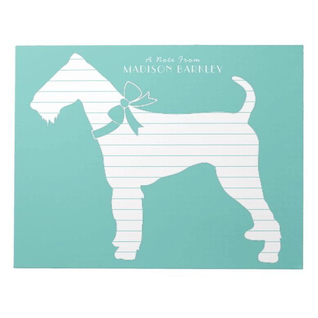 Airedale Terrier Dog Puppy Notepad (Front)