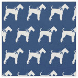 Airedale Terrier Dog Silhouette Pet Navy Blue Fabric