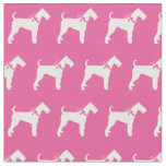 Airedale Terrier Dog Silhouette Pet Pink Fabric