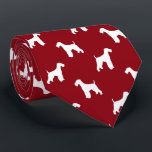 Airedale Terrier Dog Silhouettes Pattern Red Neck Tie<br><div class="desc">This original Airedale Terrier silhouettes pattern neck tie makes a great gift for dog dads! Available in a variety of colors, this cool tie makes a statement for Airedale lovers. An awesome gift for the guy who wears a tie for business, or for special events like holiday programs, AKC dog...</div>
