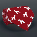 Airedale Terrier Dog Silhouettes Pattern Red Neck Tie<br><div class="desc">This original Airedale Terrier silhouettes pattern neck tie makes a great gift for dog dads! Available in a variety of colors, this cool tie makes a statement for Airedale lovers. An awesome gift for the guy who wears a tie for business, or for special events like holiday programs, AKC dog...</div>
