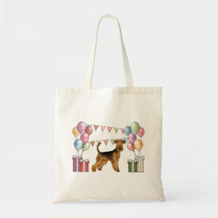 Airedale Terrier Dog With Pastel Colors Birthday Tote Bag