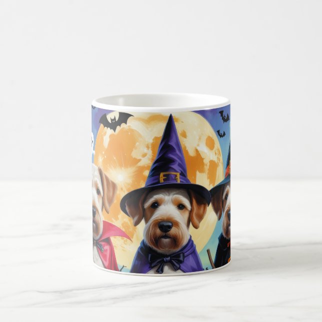 Airedale Terrier Dogs Pumpkin Halloween Funny Coffee Mug (Center)