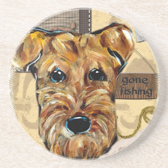 AIREDALE TERRIER DRINK COASTER (Front)