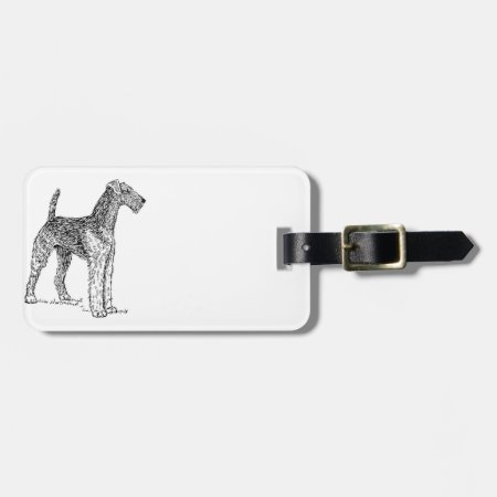 Airedale Terrier Elegant Dog Drawing Luggage Tag