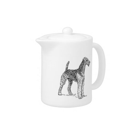 Airedale Terrier Elegant Dog Drawing Teapot