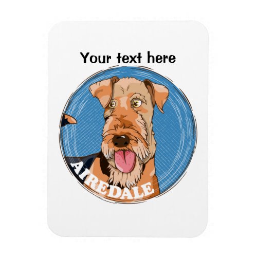 Airedale Terrier Face Magnet