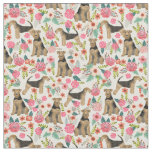 Airedale Terrier floral fabric