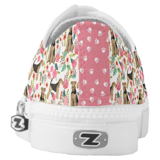 Airedale Terrier Floral sneakers dog print shoes Zazzle