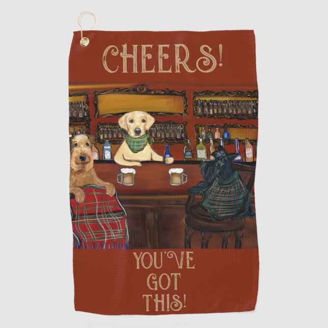  AIREDALE TERRIER  & FRIENDS       GOLF TOWEL (Front)