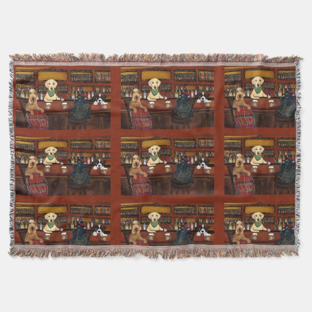  AIREDALE TERRIER  & FRIENDS       THROW BLANKET (Front)