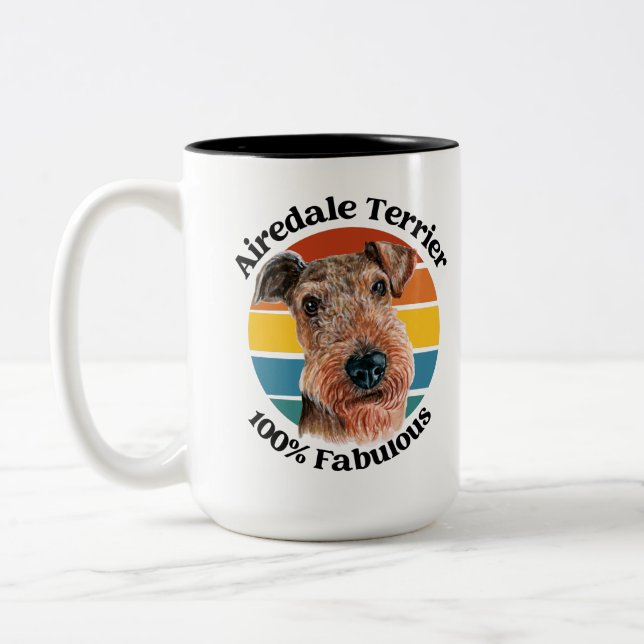 Airedale Terrier funny quote Two-Tone Coffee Mug (Left)