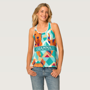 Airedale Terrier Geometric Colorful Pattern Tank Top