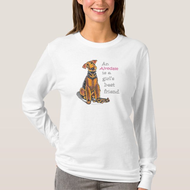 Airedale Terrier Girls Best Friend T-Shirt (Front)