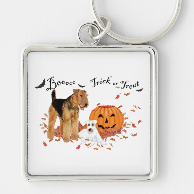 Airedale Terrier Halloween Keychain (Front)