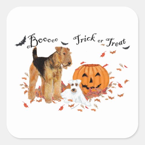 Airedale Terrier Halloween Square Sticker