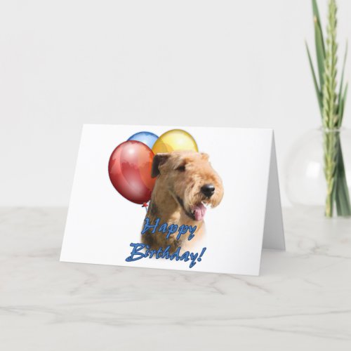 Airedale Terrier Happy Birthday Balloon Card