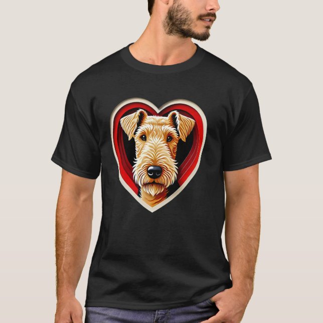 Airedale Terrier Heart Cute Puppy Dog Lover T-Shirt (Front)