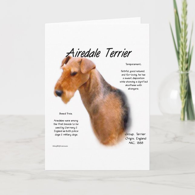 Airedale Terrier History  Holiday Card (Front)