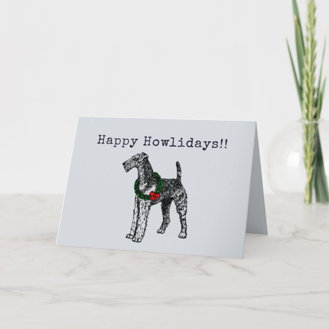 Airedale Terrier Holiday Card (Front)