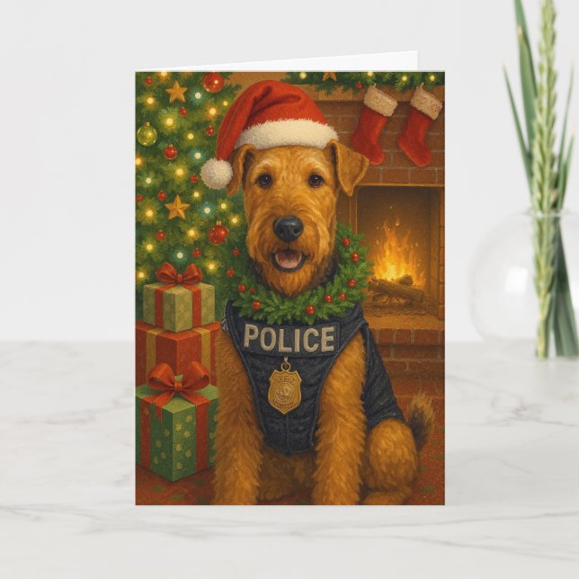 Airedale Terrier Holiday Card (Front)