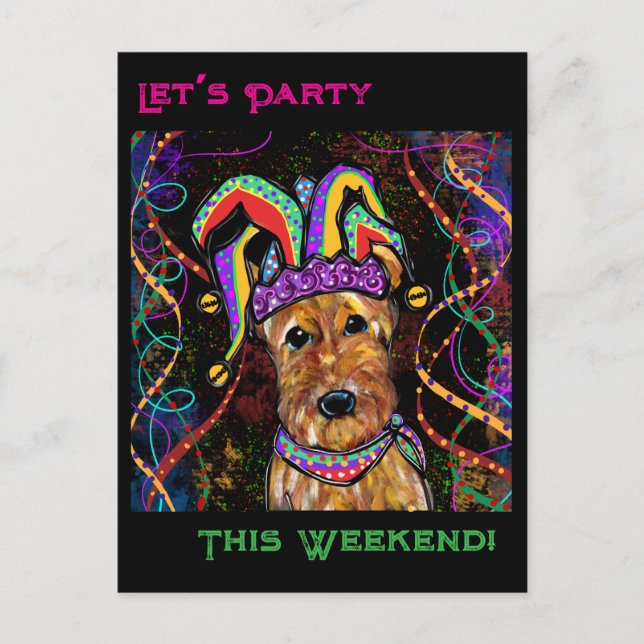 AIREDALE TERRIER   HOLIDAY POSTCARD (Front)