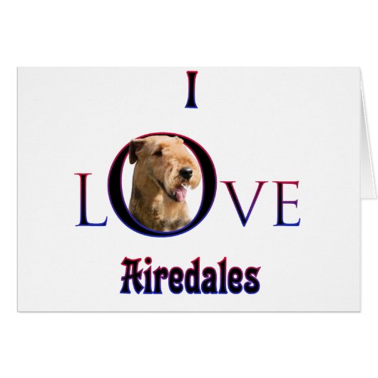 Airedale Terrier I Love Cards (Front Horizontal)