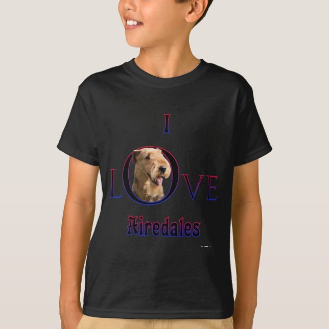 Airedale Terrier I Love T-Shirt (Front)