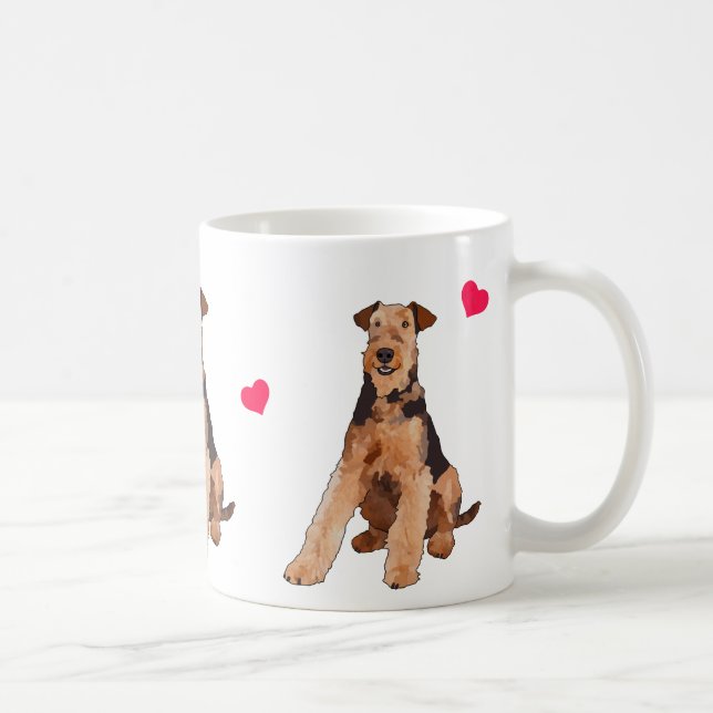 Airedale Terrier Illustrated Coffee Mug (Right)