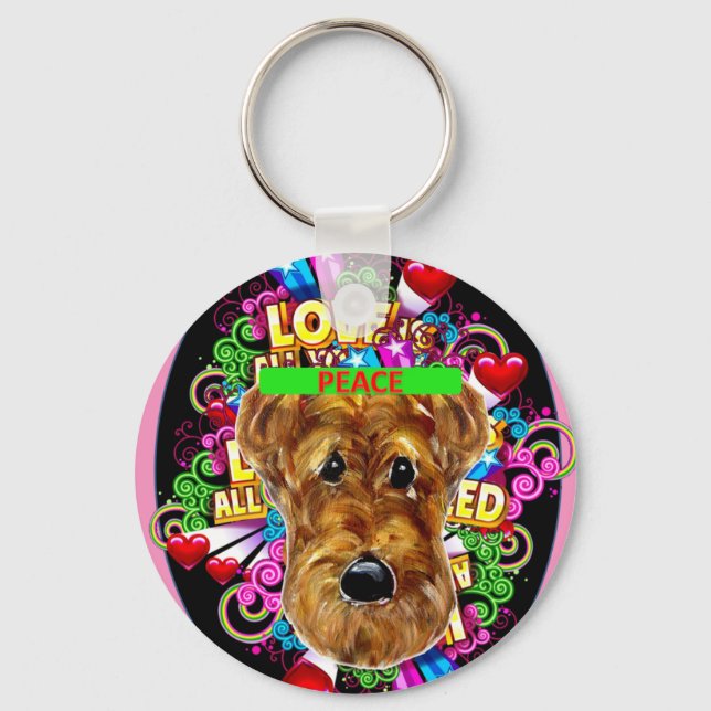 AIREDALE TERRIER KEYCHAIN (Front)
