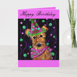  AIREDALE TERRIER          LETTERPRESS THANK YOU CARD