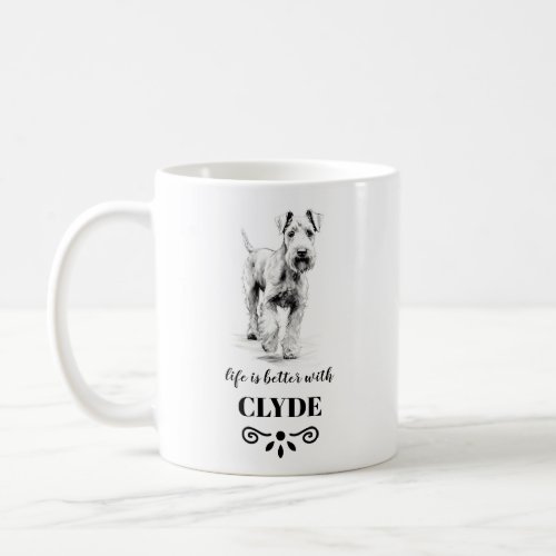 Airedale Terrier Life is better Custom Dog Name Coffee Mug