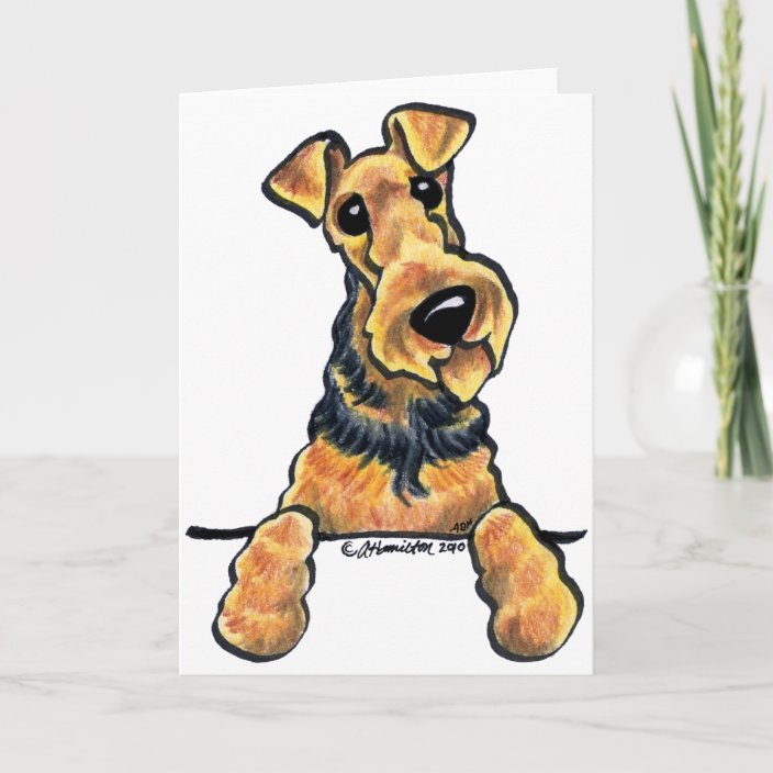 Airdale Terrier Dog A6 Christmas Card Design XAIRE-5 by paws2print