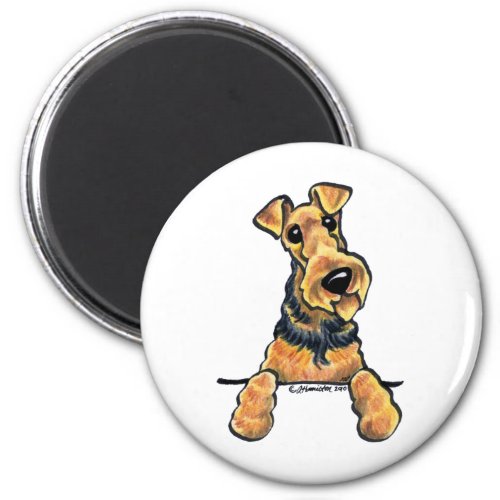 Airedale Terrier Line Art Magnet