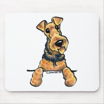 Airedale Terrier Line Art Mouse Pad by offleashart at Zazzle