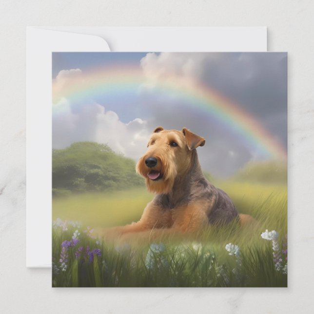 Airedale Terrier Memorial Custom Dog Name Rainbow (Front)